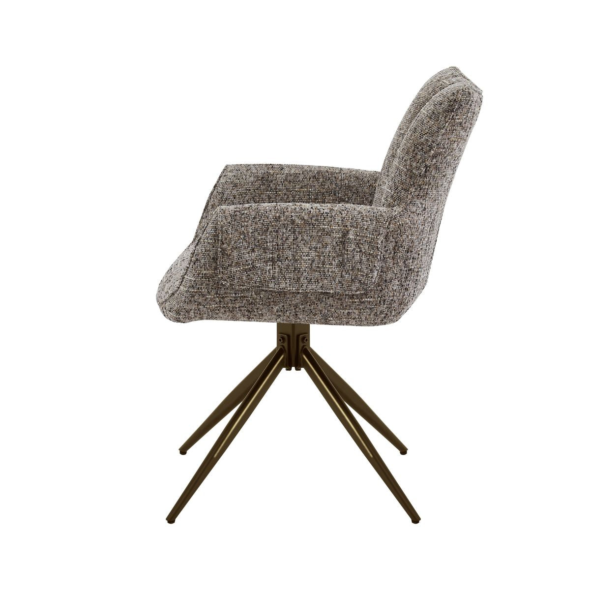 Scaun living/dining rotativ Nuria, bej-heather, material textil si cadru metalic, 5, hectarul.ro