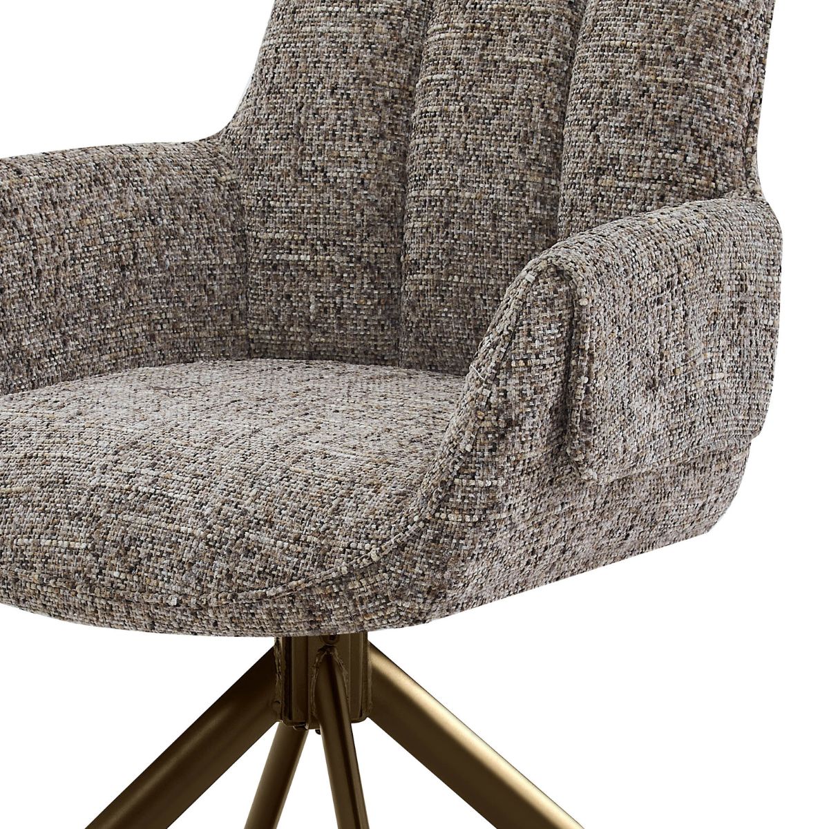 Scaun living/dining rotativ Nuria, bej-heather, material textil si cadru metalic, 6, hectarul.ro