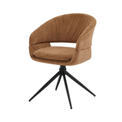 Scaun dining rotativ Montana Ha.ro, maro, tapițat cu material textil și bază metalică neagră, design modern cu funcție 180°