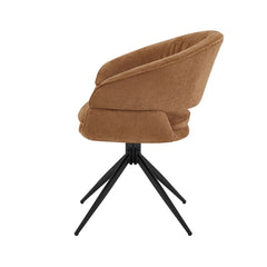 Scaun living/dining rotativ Montana, maro, material textil si cadru metalic