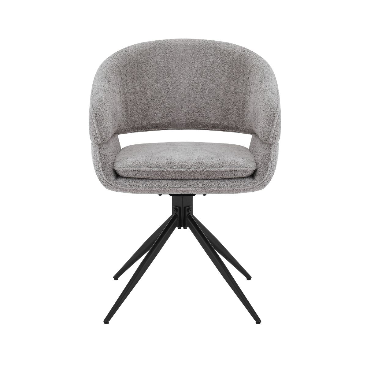 Scaun living/dining rotativ Montana, gri, material textil si cadru metalic, 2, hectarul.ro