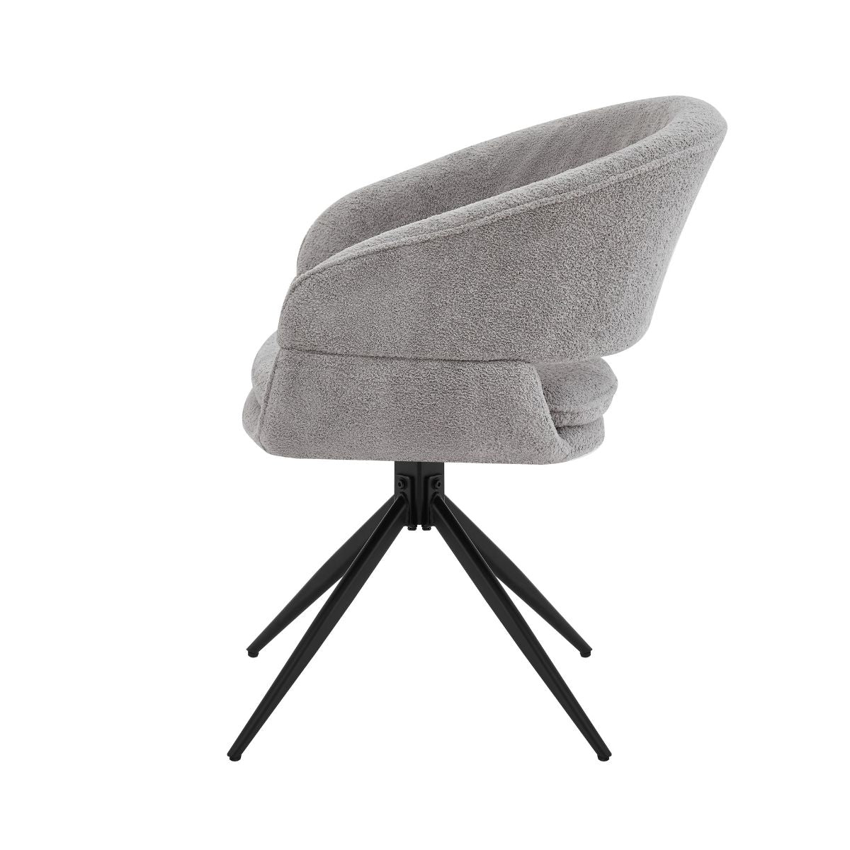 Scaun living/dining rotativ Montana, gri, material textil si cadru metalic, 4, hectarul.ro