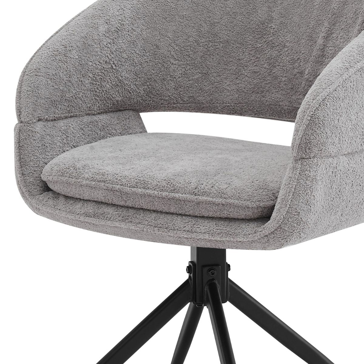 Scaun living/dining rotativ Montana, gri, material textil si cadru metalic, 5, hectarul.ro