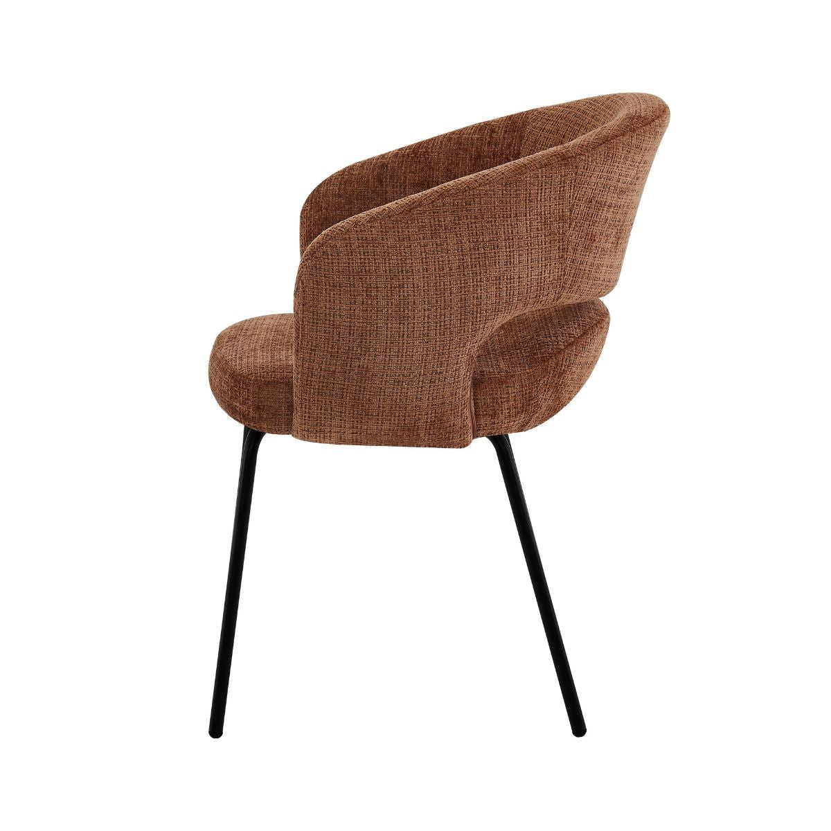 Scaun living/dining Myrene, caramiziu, material textil si cadru metalic, 4, hectarul.ro