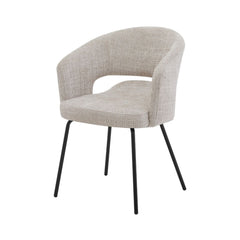 Scaun living/dining Myrene, bej, material textil si cadru metalic