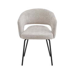 Scaun living/dining Myrene, bej, material textil si cadru metalic