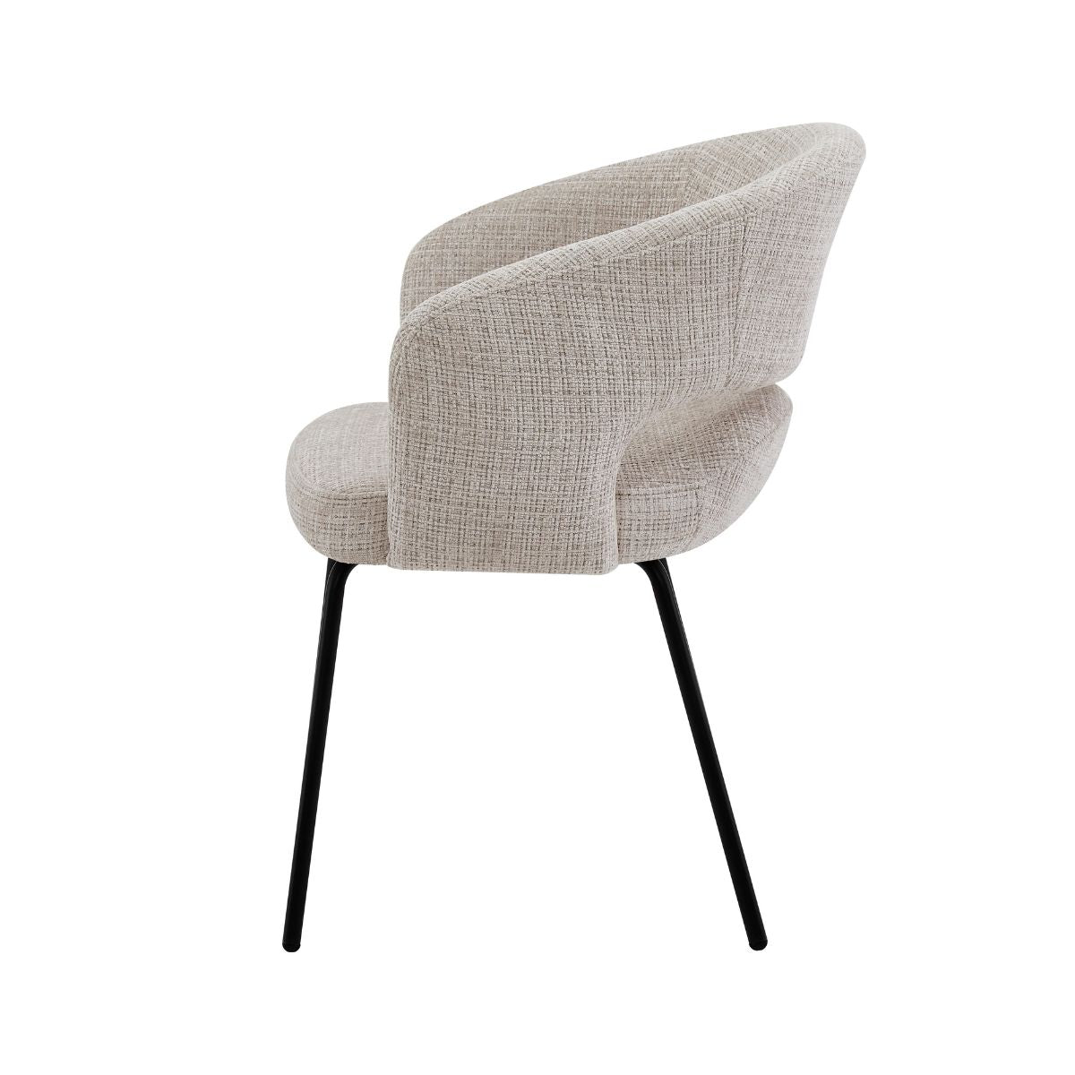 Scaun living/dining Myrene, bej, material textil si cadru metalic, 4, hectarul.ro