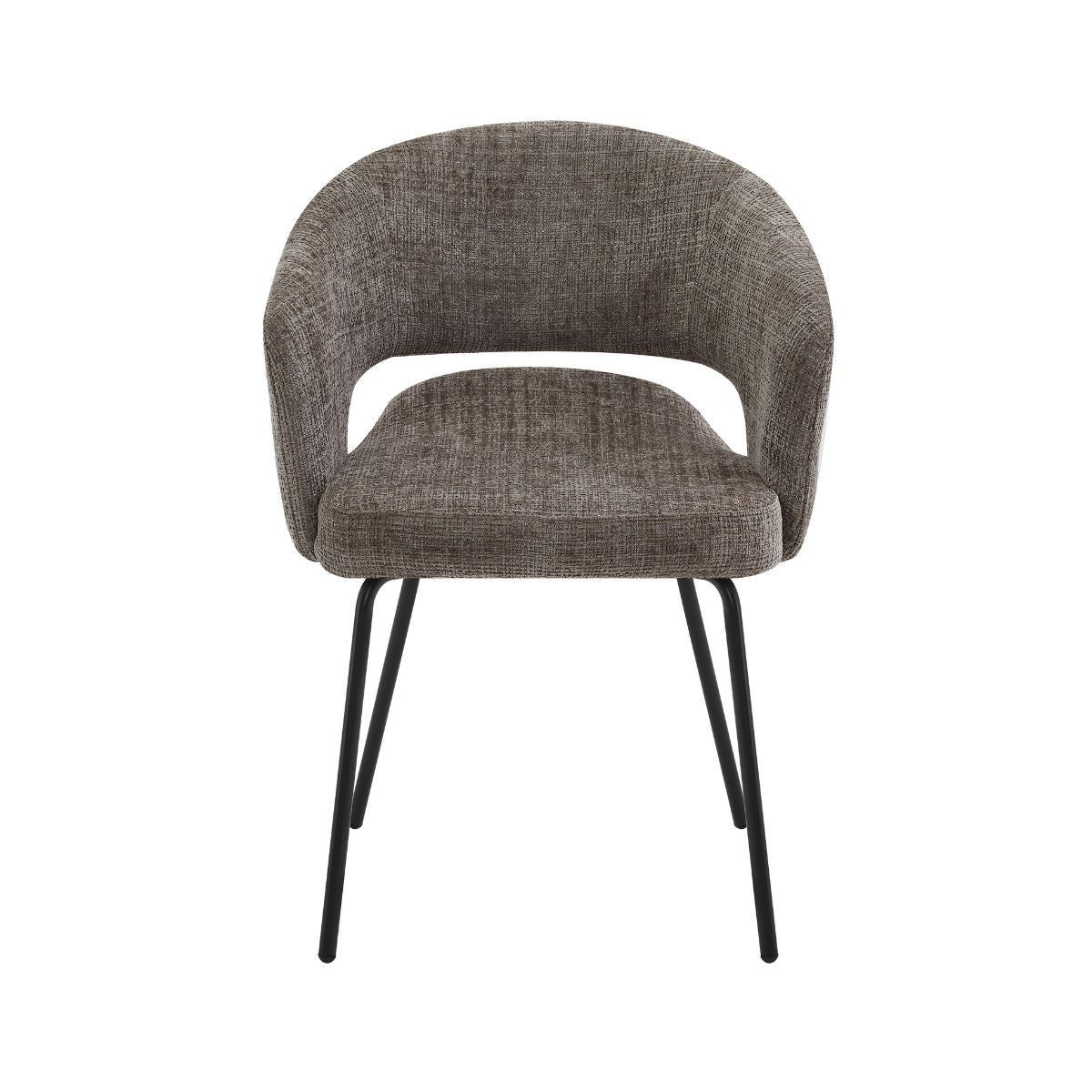 Scaun living/dining Myrene, maro-taupe, material textil si cadru metalic, 2, hectarul.ro