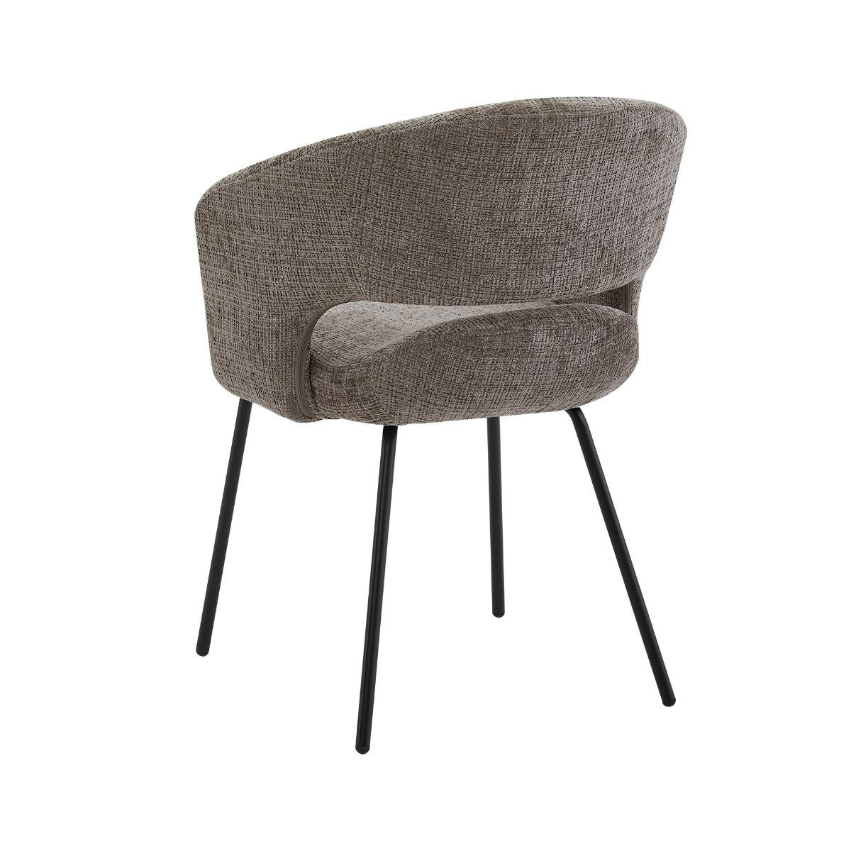 Scaun living/dining Myrene, maro-taupe, material textil si cadru metalic, 3, hectarul.ro