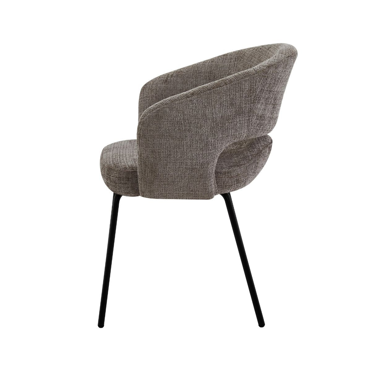 Scaun living/dining Myrene, maro-taupe, material textil si cadru metalic, 4, hectarul.ro
