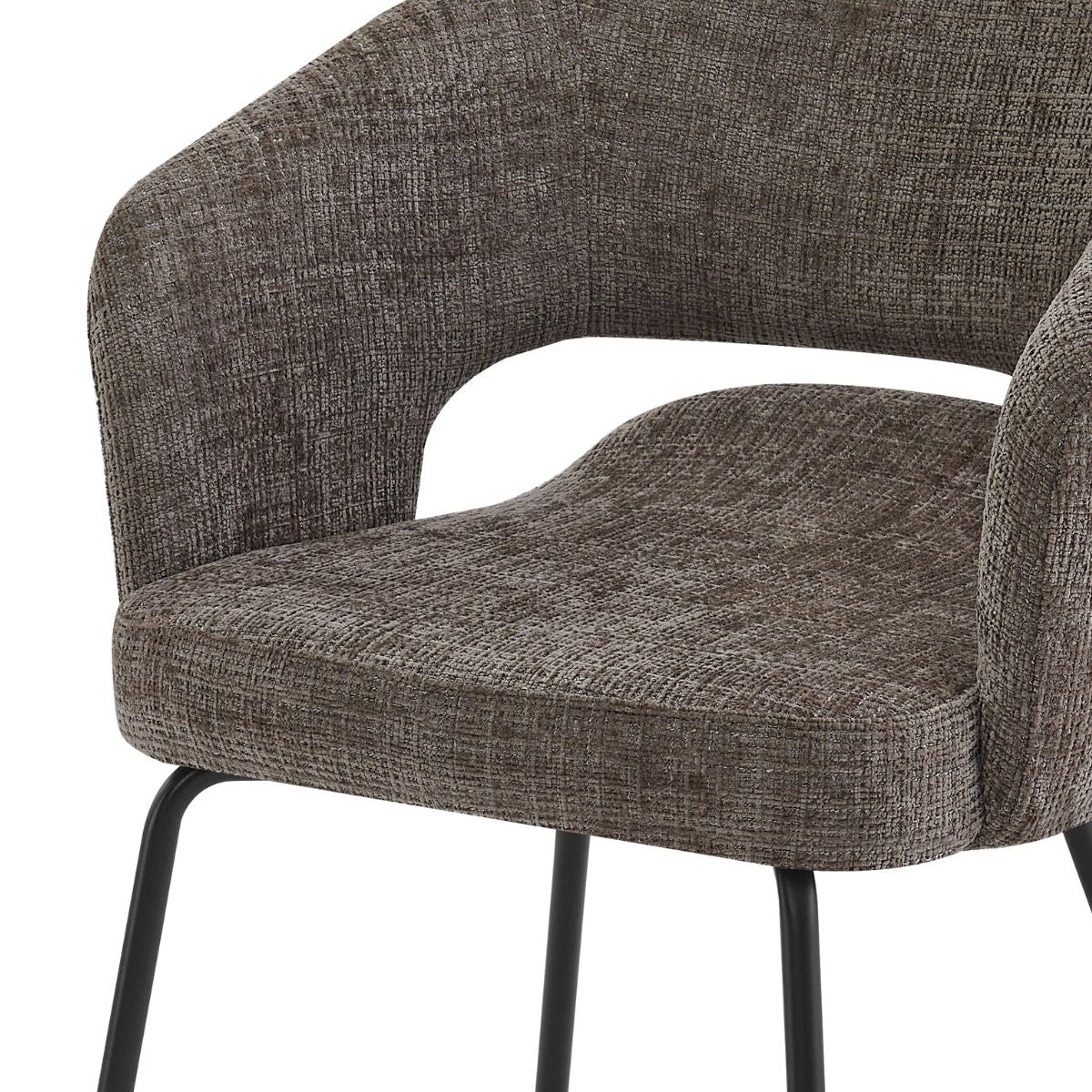 Scaun living/dining Myrene, maro-taupe, material textil si cadru metalic, 5, hectarul.ro