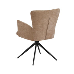 Scaun living/dining rotativ Chester Vibe, maro deschis, material textil si cadru metalic