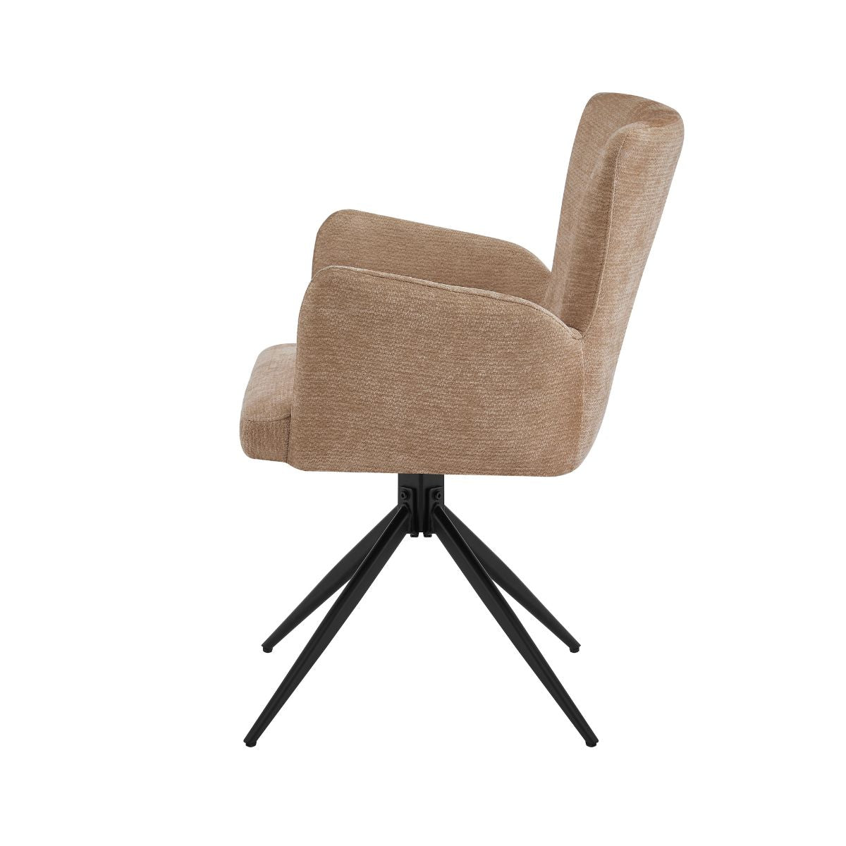 Scaun living/dining rotativ Chester Vibe, maro deschis, material textil si cadru metalic, 4, hectarul.ro