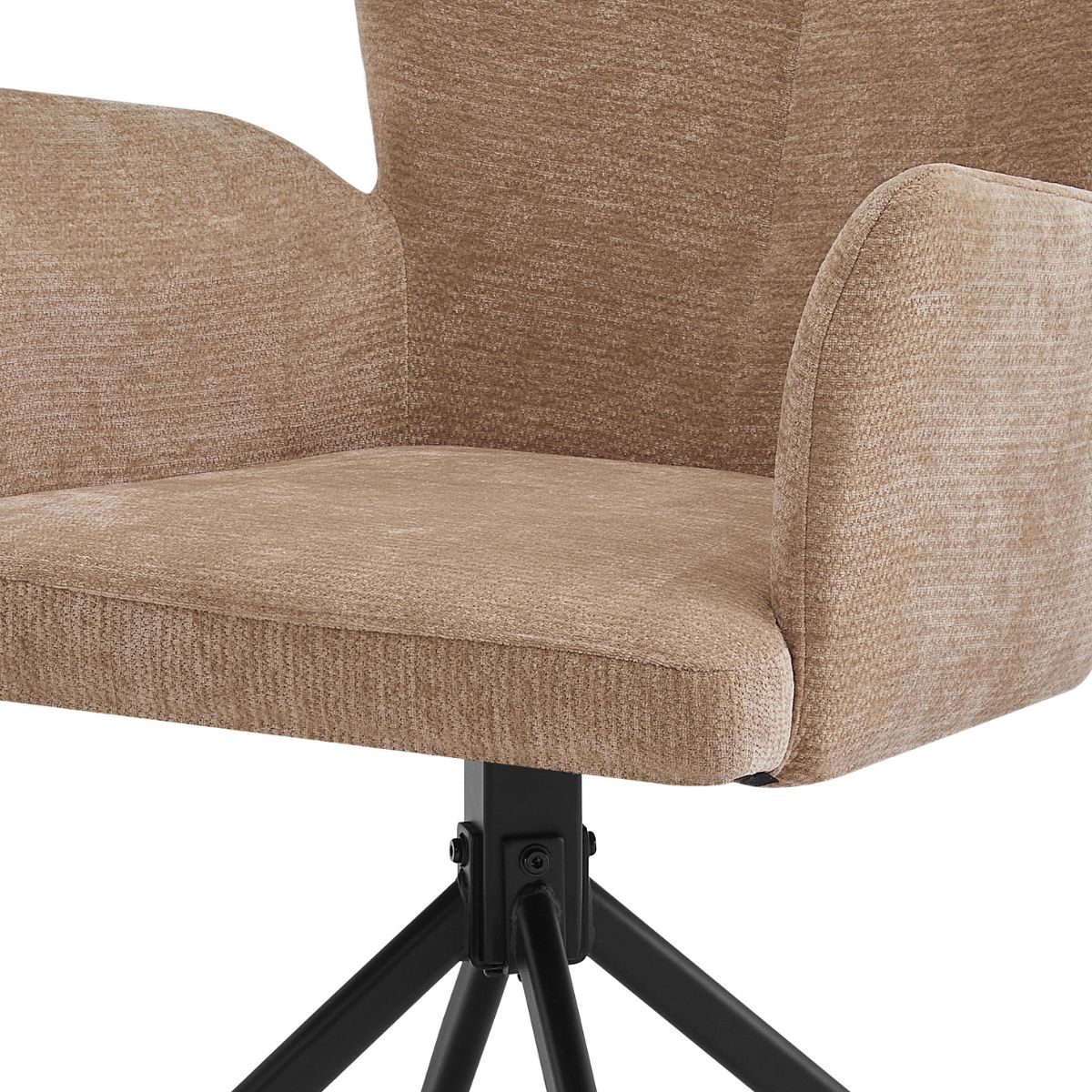 Scaun living/dining rotativ Chester Vibe, maro deschis, material textil si cadru metalic, 5, hectarul.ro