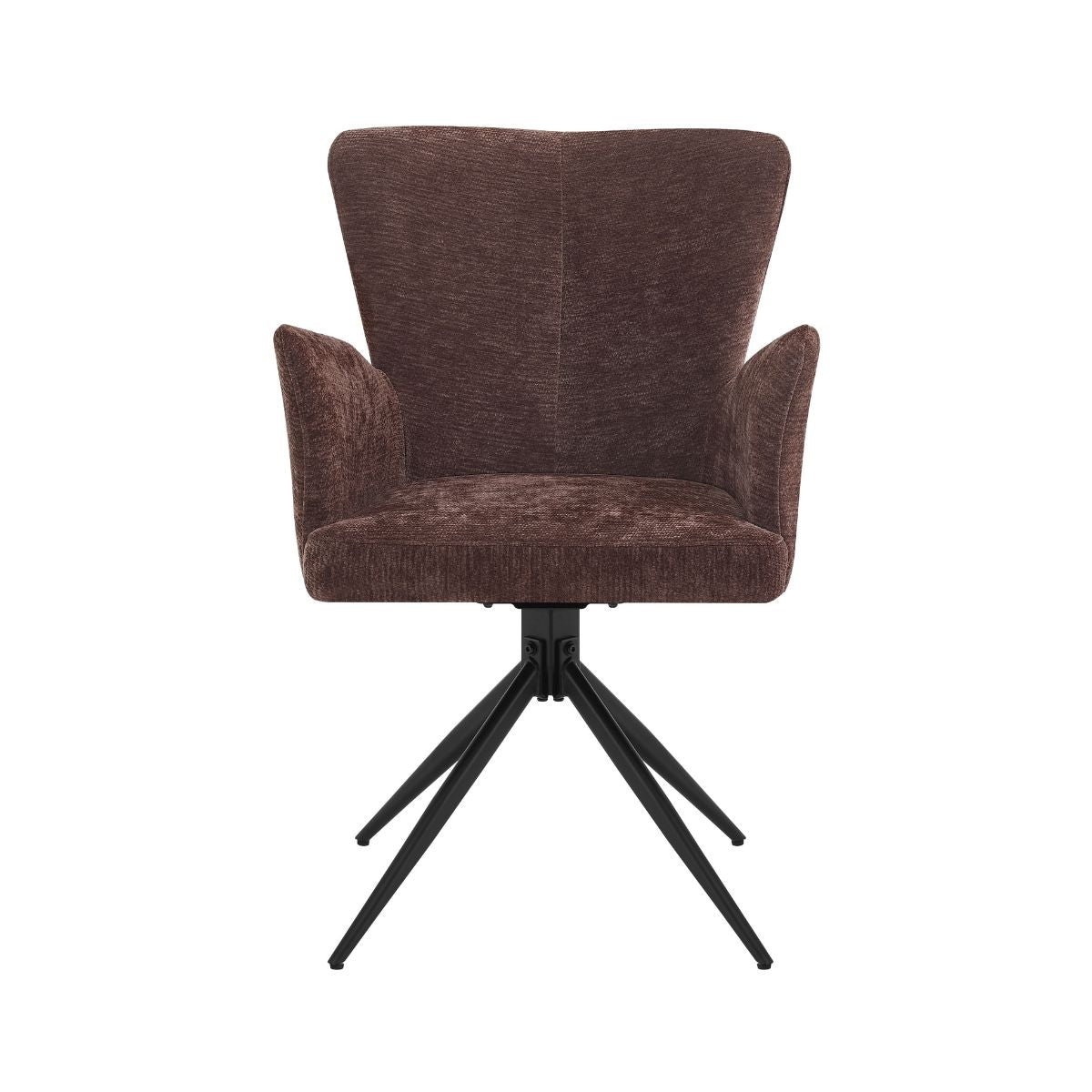 Scaun living/dining rotativ Chester Vibe, maro-ciocolata, material textil si cadru metalic, 2, hectarul.ro