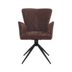 Scaun living/dining rotativ Chester Vibe, maro-ciocolata, material textil si cadru metalic
