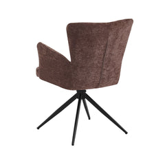 Scaun living/dining rotativ Chester Vibe, maro-ciocolata, material textil si cadru metalic