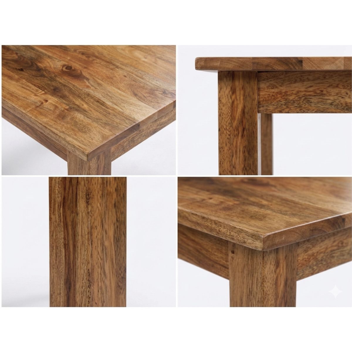Masa de dining patrata din lemn de mango 100x100 cm Classic Haro, 4, hectarul.ro