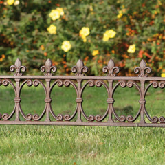 Gard decorativ ruginiu din otel turnat 81x36cm Fleur de lis Esschert Design