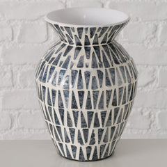 Vază decorativă Zacaya 24 cm, mozaic din ceramică și scoici Capiz, realizată manual
