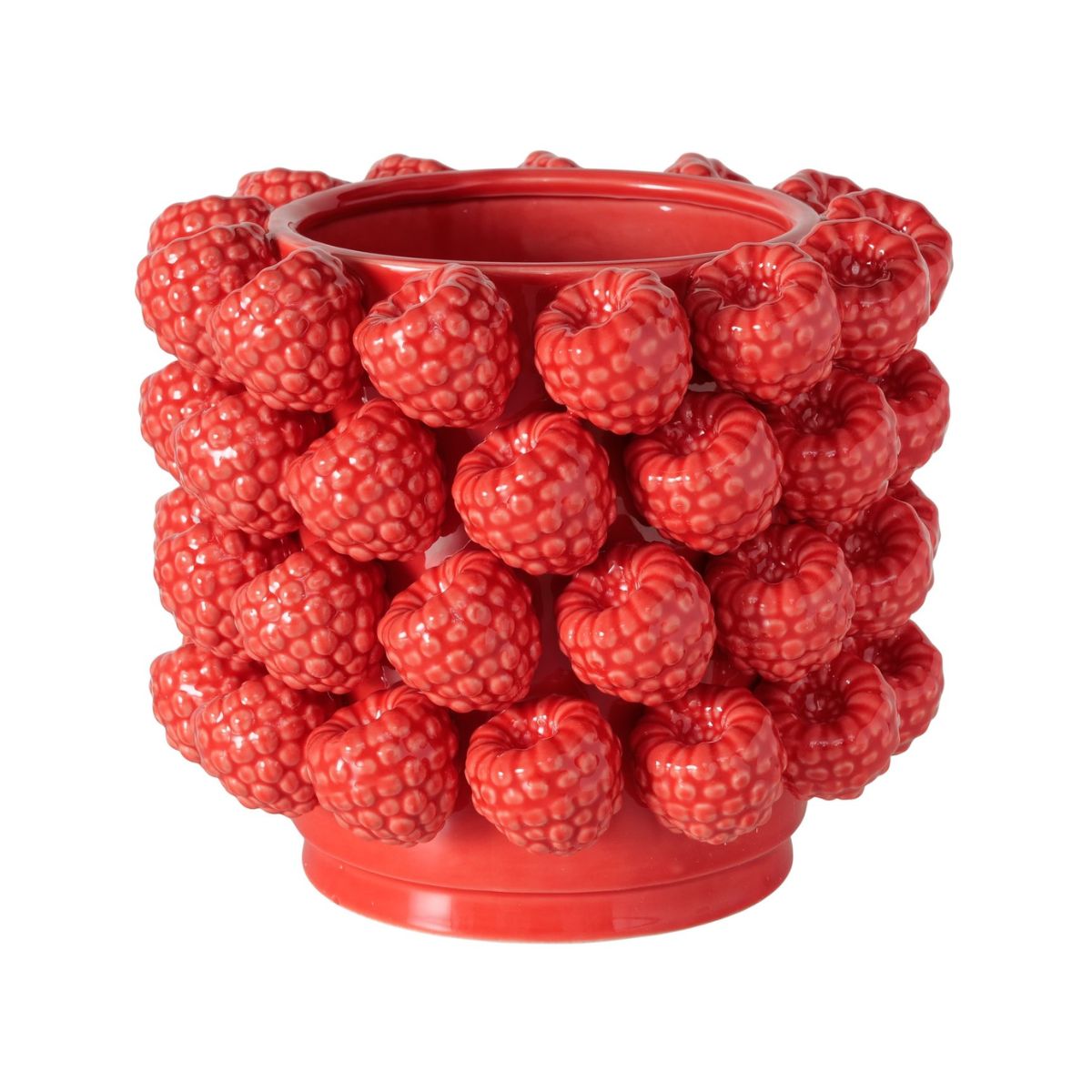 Vaza rosie cu decor zmeura Himbeere Boltze