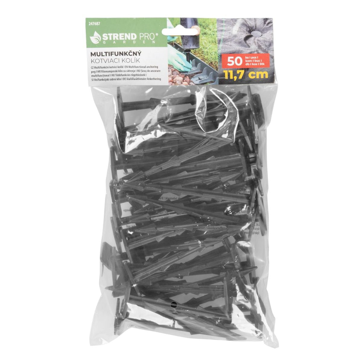 Cuie plastic fixare folii Strend Pro, 117 mm, set 50 buc, 2, hectarul.ro