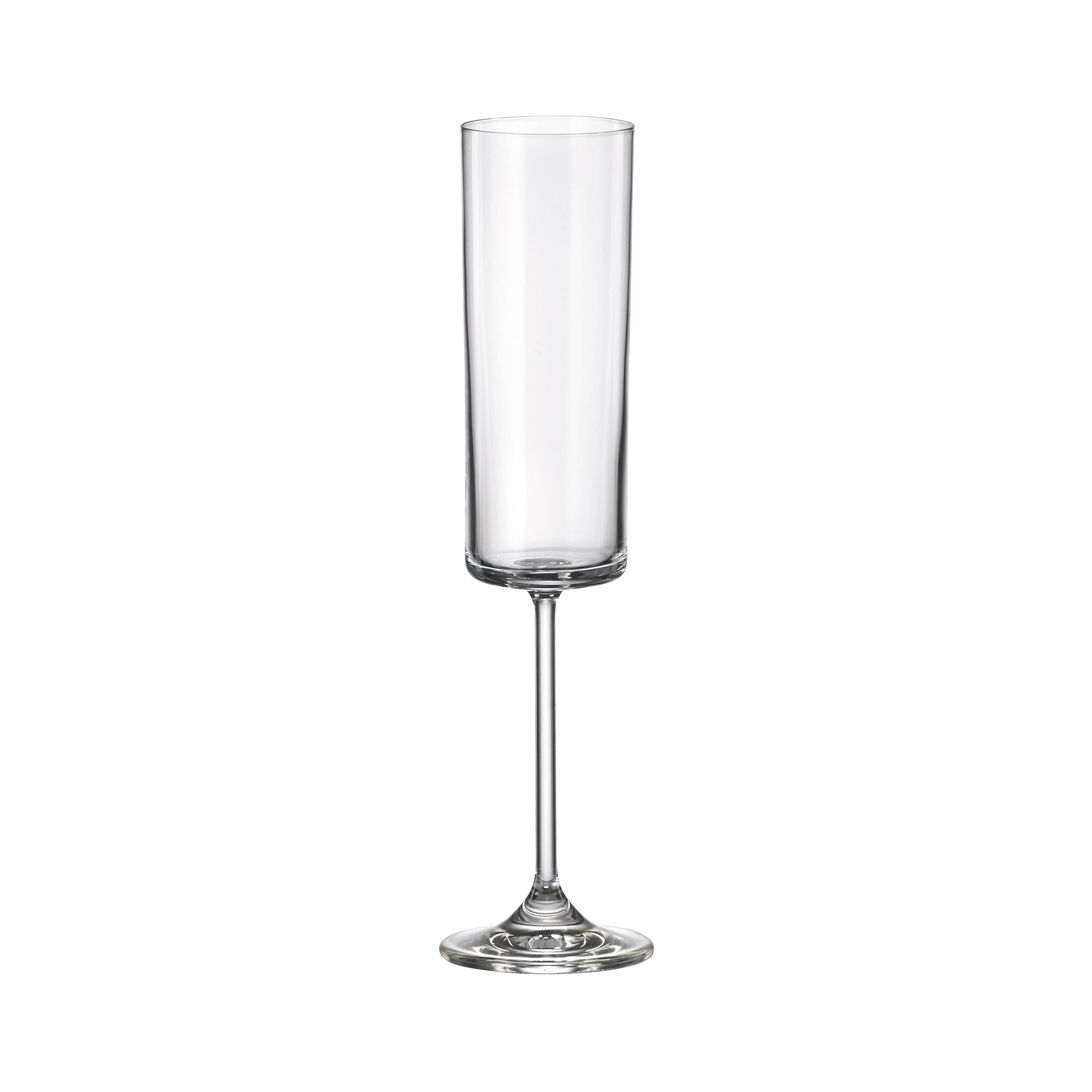 Set de 6 pahare pentru sampanie, transparent, din cristal de Bohemia, 160 ml, Anita Flute, 1, hectarul.ro