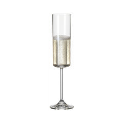 Set de 6 pahare pentru sampanie, transparent, din cristal de Bohemia, 160 ml, Anita Flute