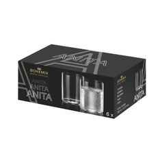 Set de 6 pahare pentru apa, transparent, din cristal de Bohemia, 390 ml, Anita Tumbler