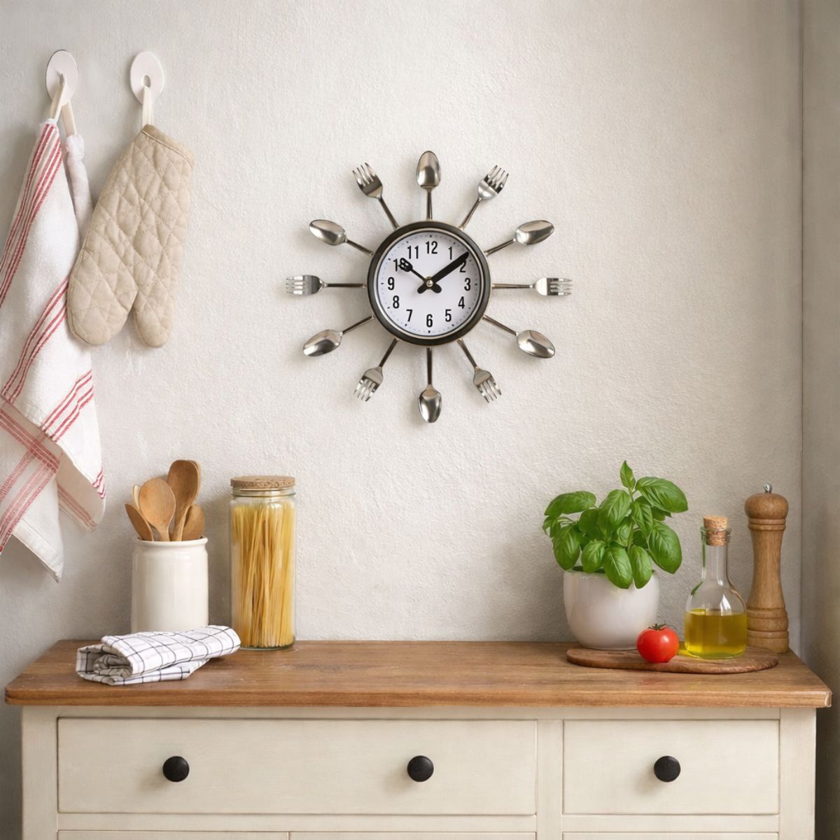 Ceas de perete Urban Living – Tacâmuri, Ø30 cm, 2, hectarul.ro