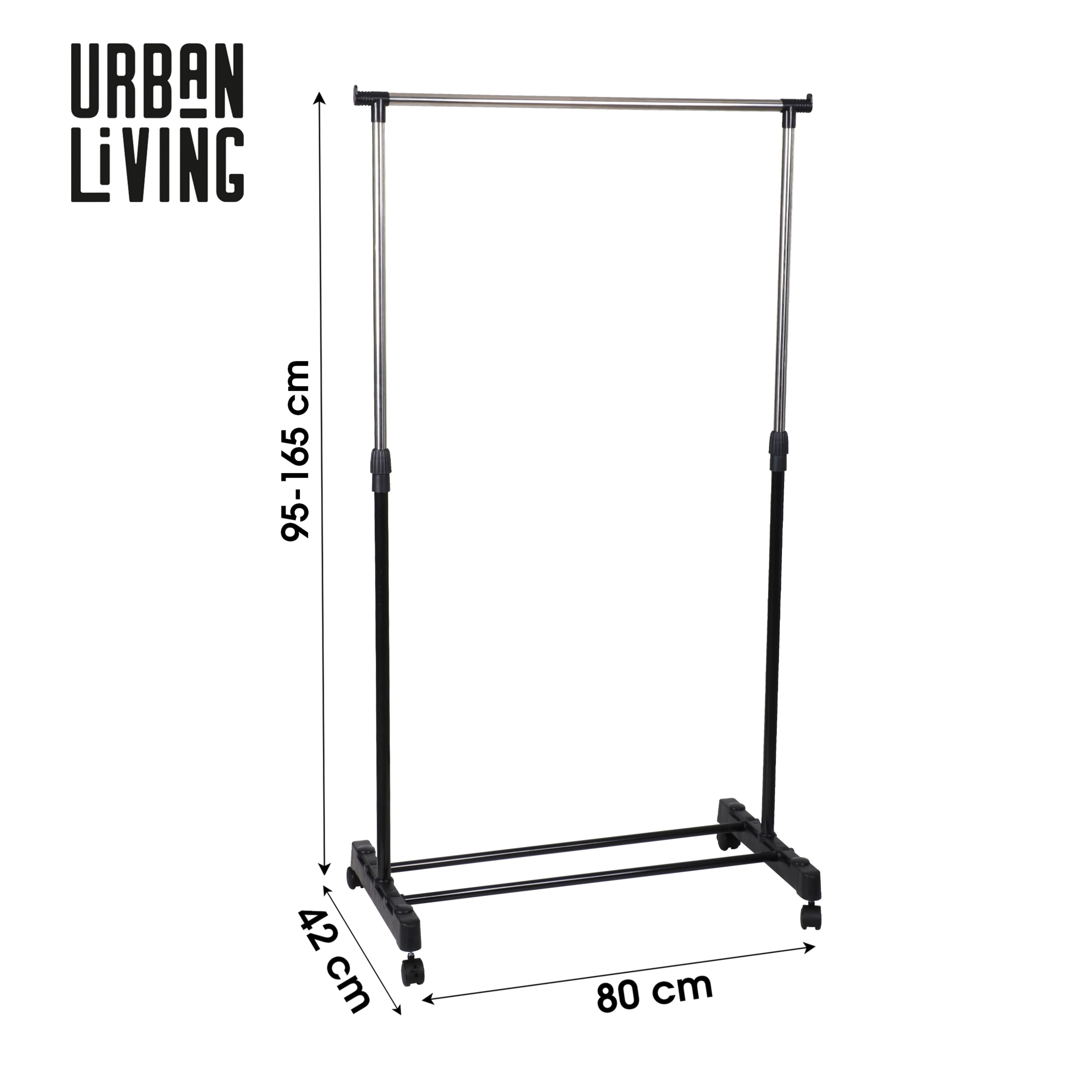 Suport haine simplu mobil 80x42 x 95-165 cm Urban Living, 3, hectarul.ro