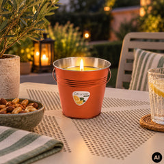 Lumanare anti tantari parfumata, 610 gr, in galetusa metalica, Citronella, 32 ore durata de ardere