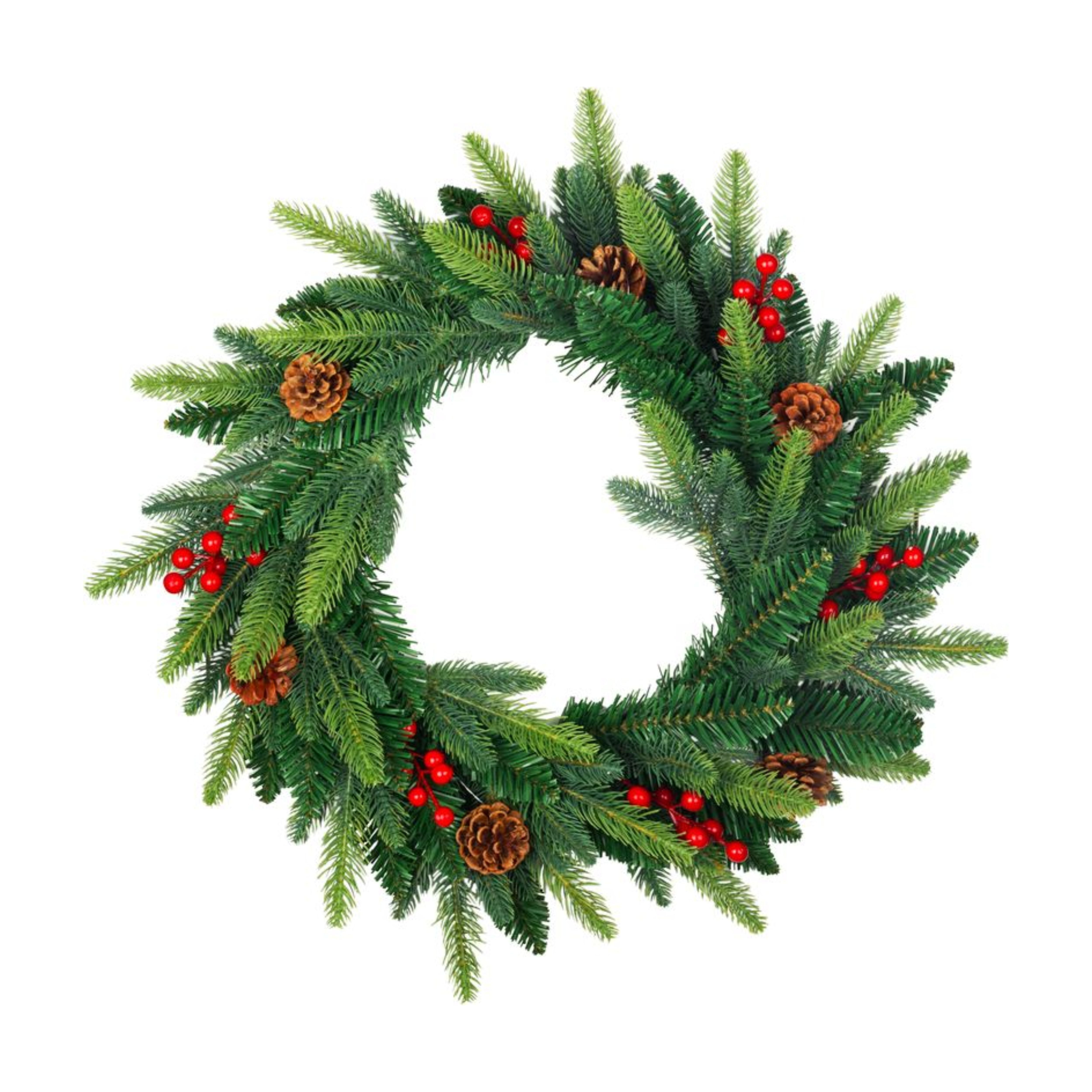 Coronita de Craciun Ø50 cm verde/rosu, densa, Boriana Royal - MagicHome, 1, hectarul.ro