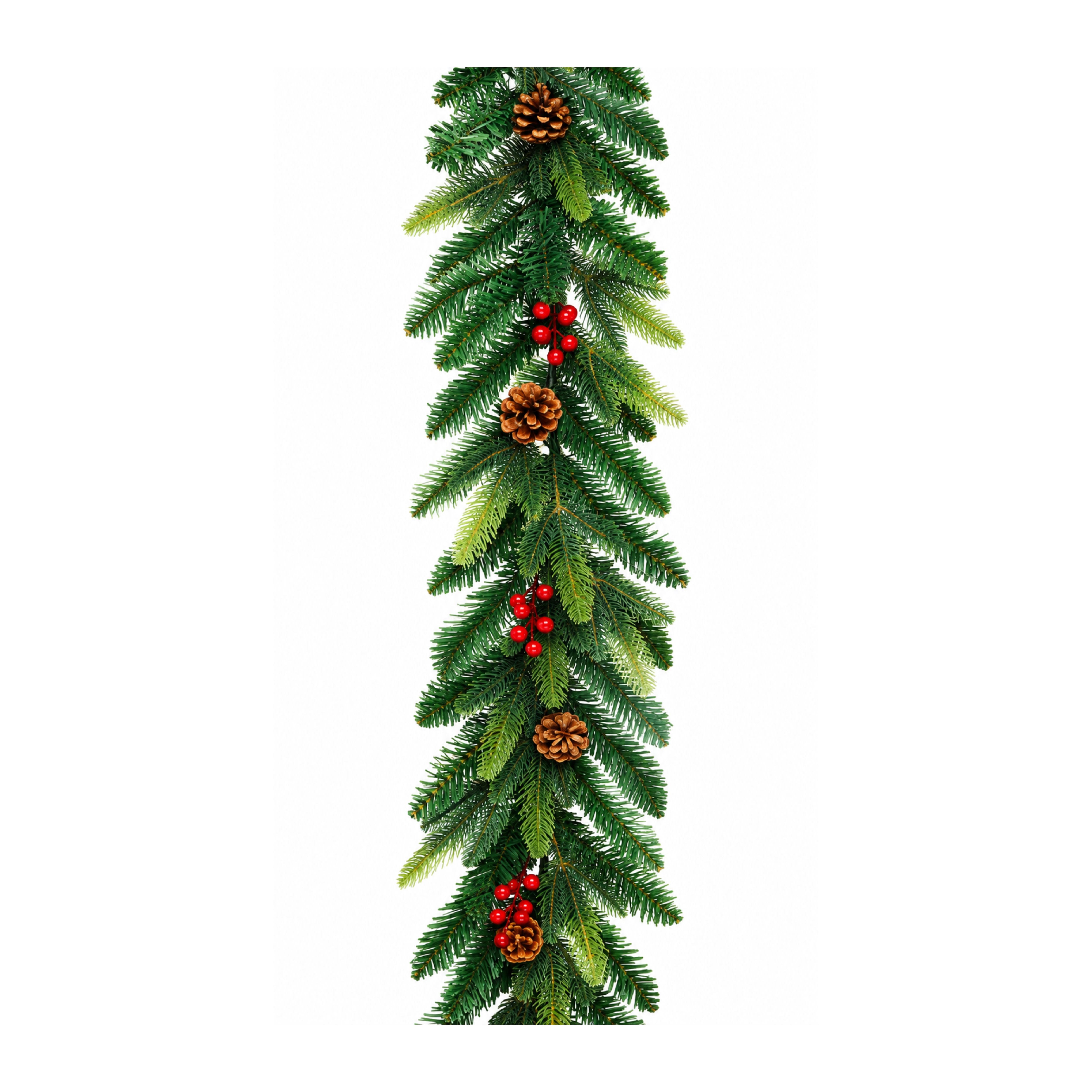 Ghirlanda de Craciun 180 cm, densa, verde/rosu Boriana Royal - MagicHome, 2, hectarul.ro