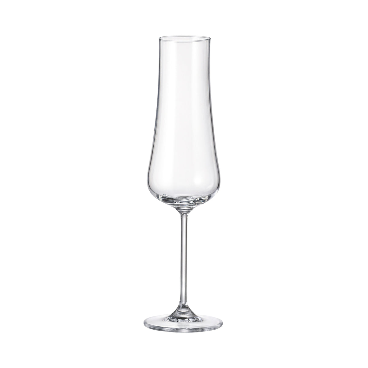 Set de 6 pahare pentru sampanie, din cristal de Bohemia, 260 ml, Aira Flute
