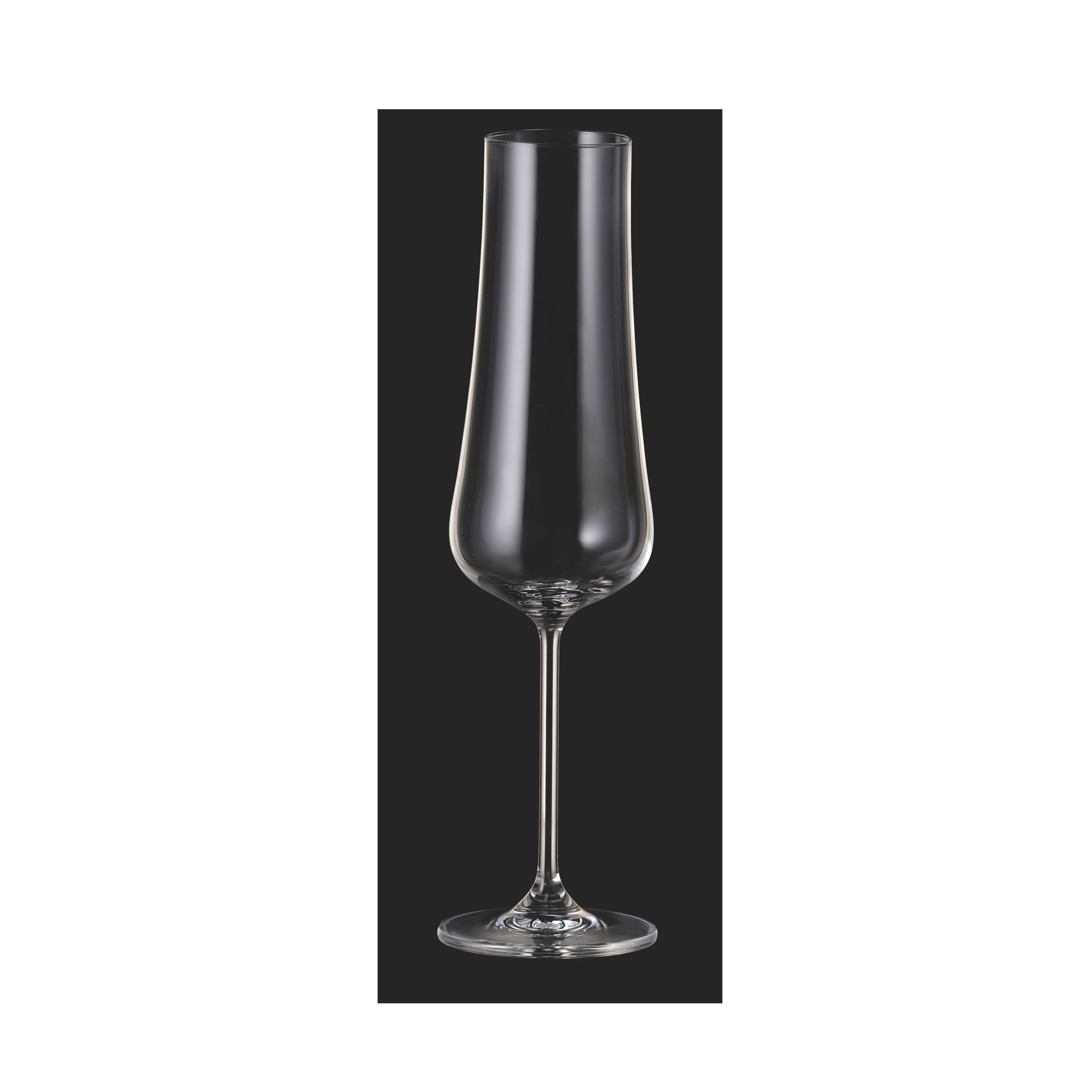 Set de 6 pahare pentru sampanie, din cristal de Bohemia, 260 ml, Aira Flute, 4, hectarul.ro
