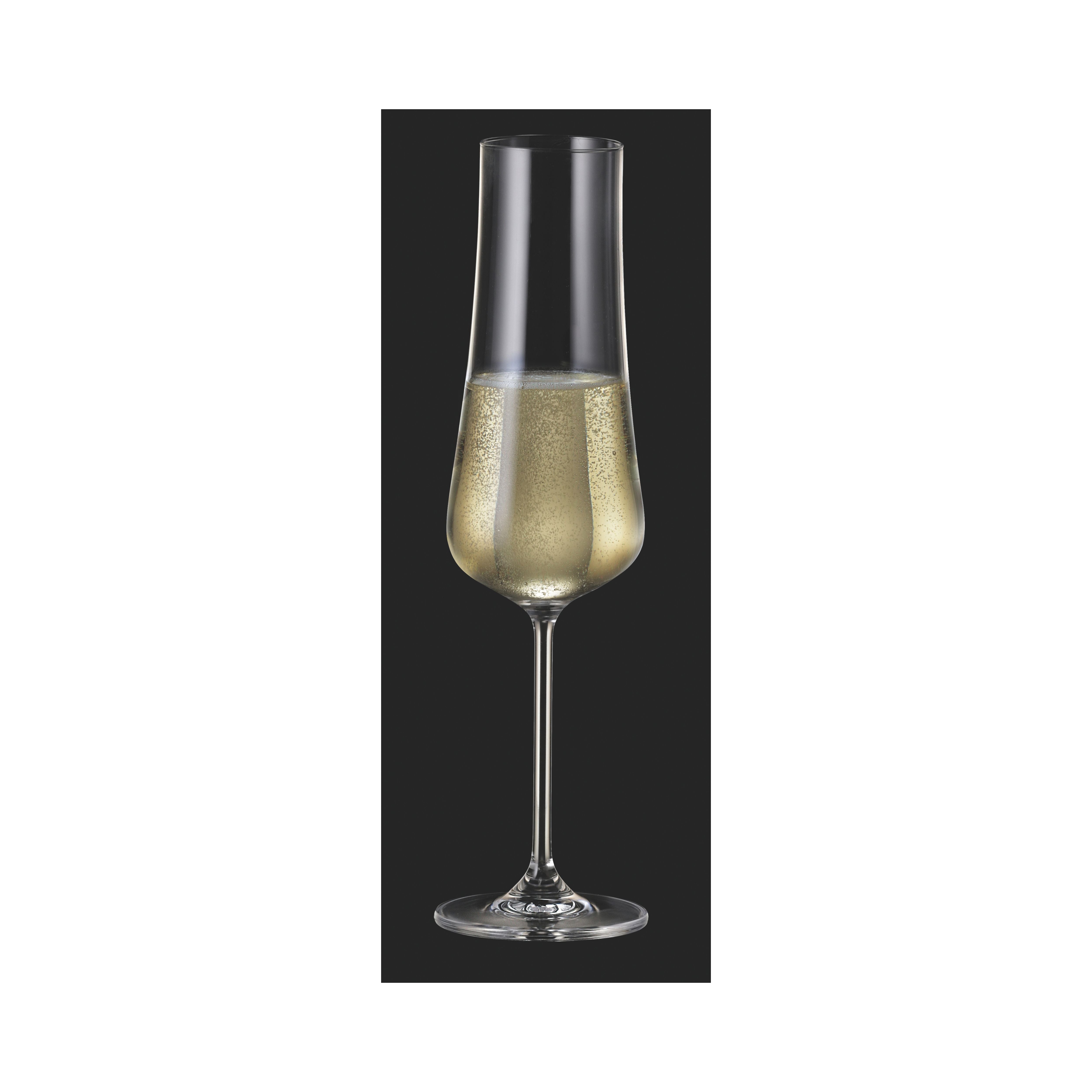 Set de 6 pahare pentru sampanie, din cristal de Bohemia, 260 ml, Aira Flute, 5, hectarul.ro
