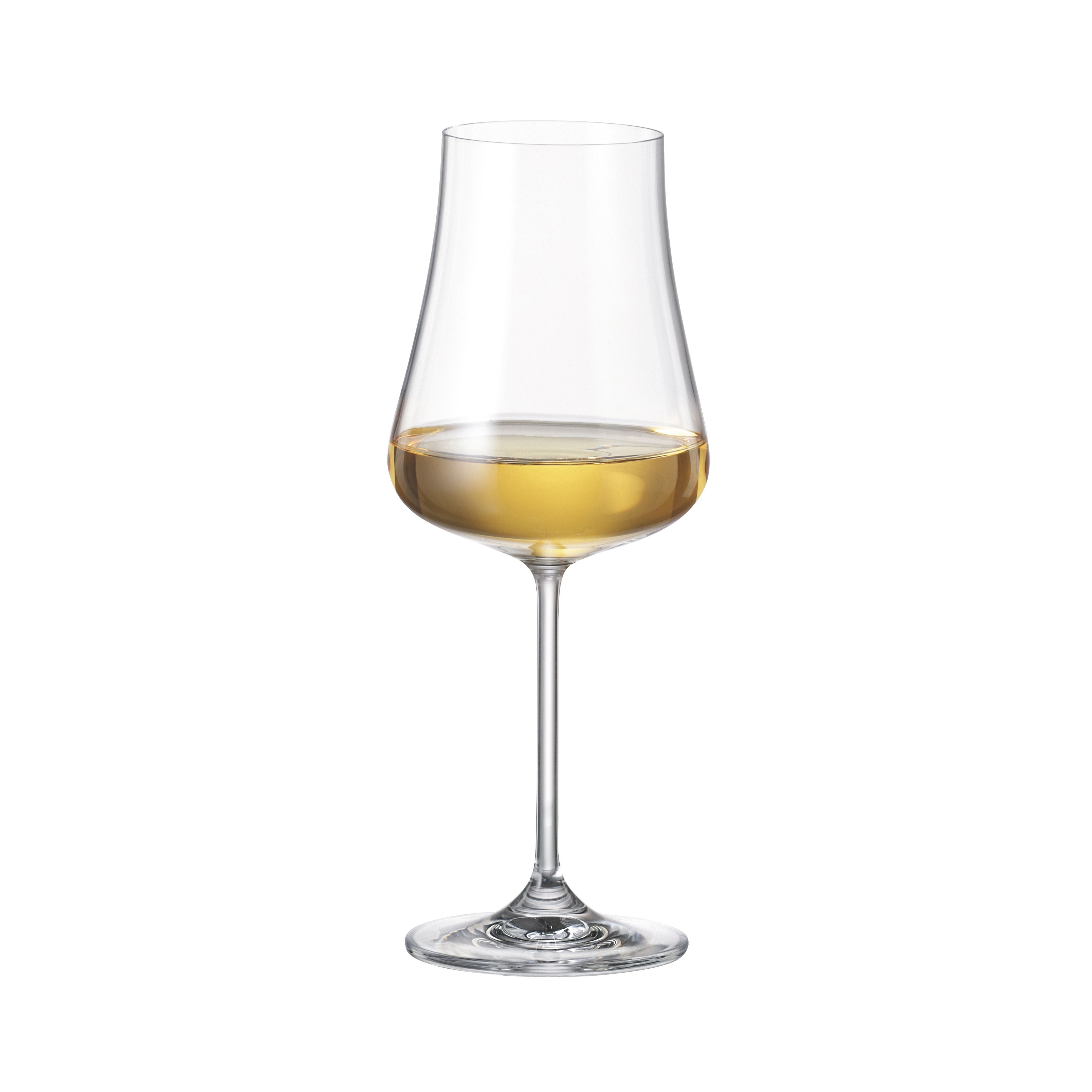 Set de 6 pahare pentru vin alb, din cristal de Bohemia, 380 ml, Aira White Wine, 3, hectarul.ro