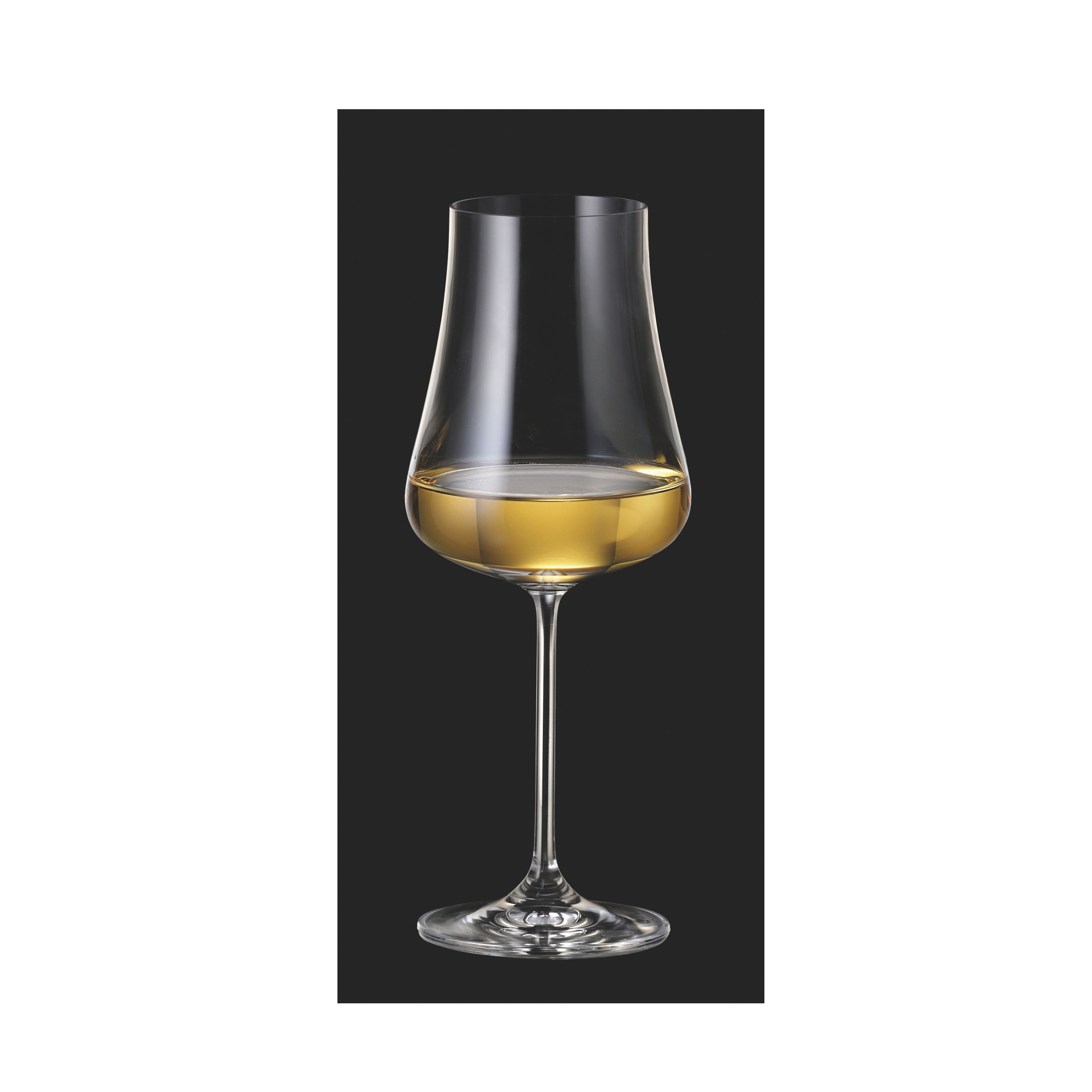 Set de 6 pahare pentru vin alb, din cristal de Bohemia, 380 ml, Aira White Wine, 5, hectarul.ro