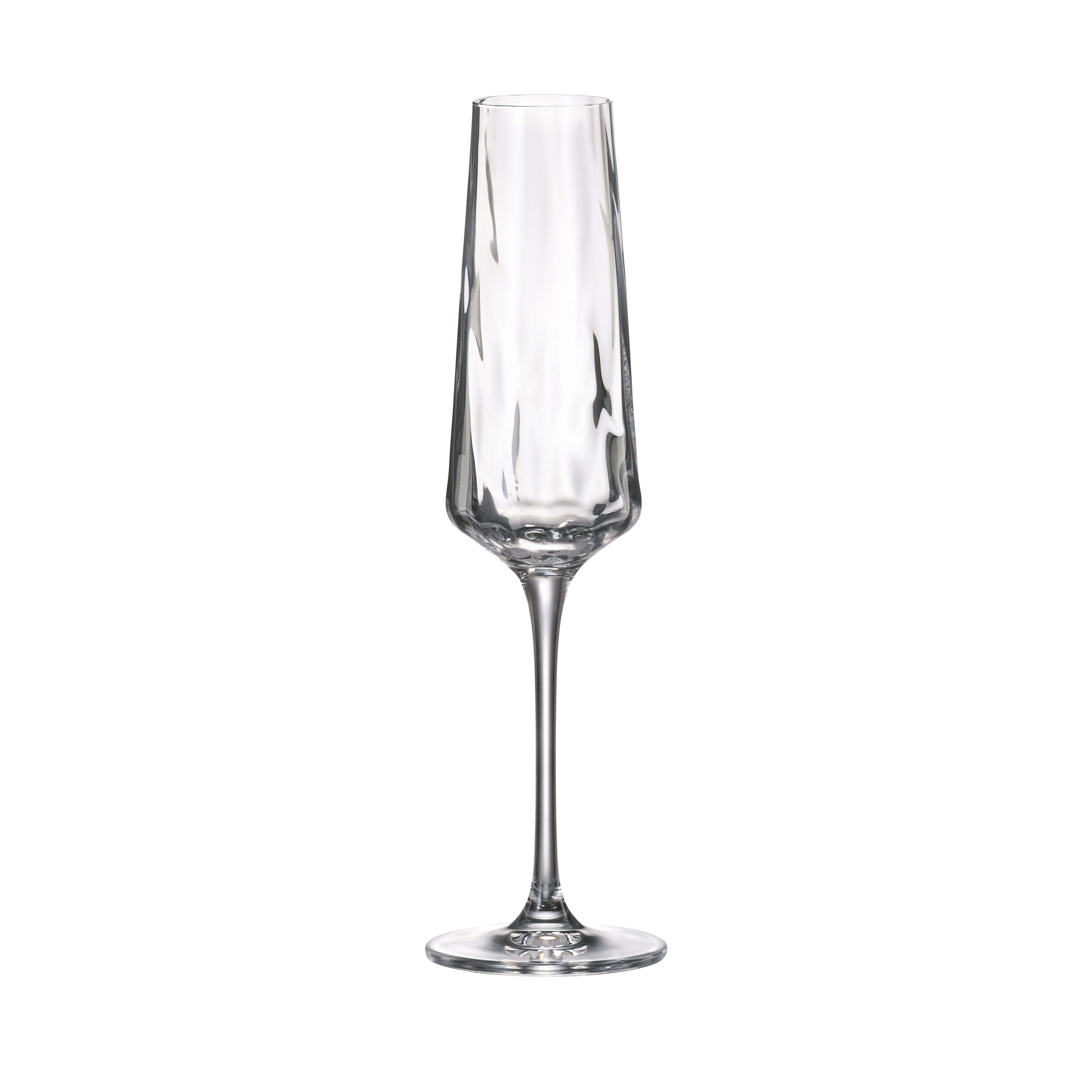 Set de 6 pahare pentru sampanie, din cristal de Bohemia, 160 ml, Crystal Winestar Spirale Flute, 1, hectarul.ro