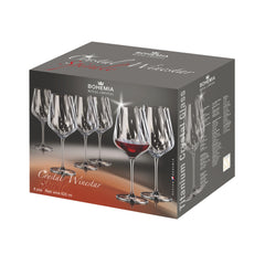 Set de 6 pahare pentru vin rosu, din cristal de Bohemia, 620 ml, Crystal Winestar Spirale
