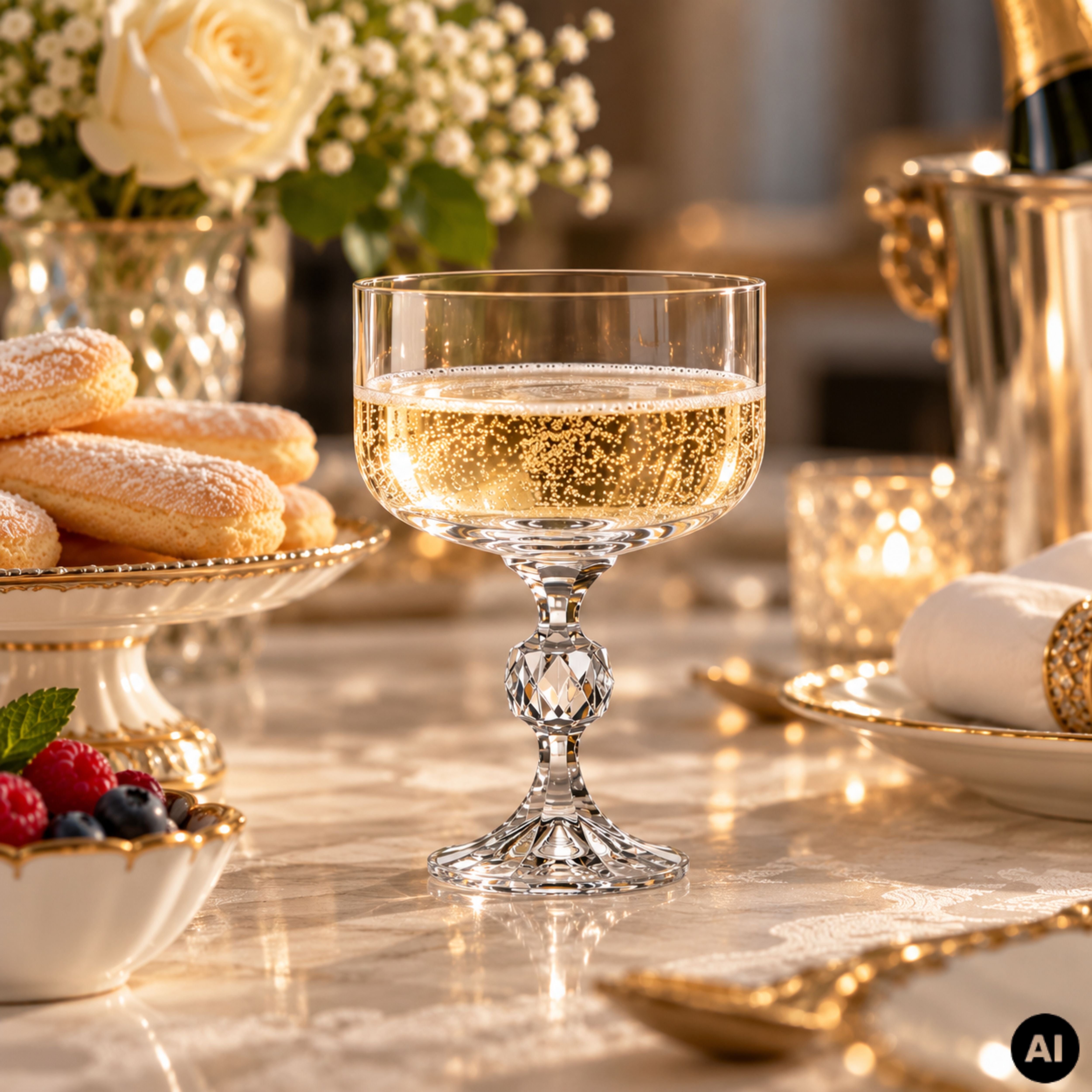 Set de 6 cupe pentru sampanie, din cristal de Bohemia, 200 ml, Sterna Coupe, 3, hectarul.ro