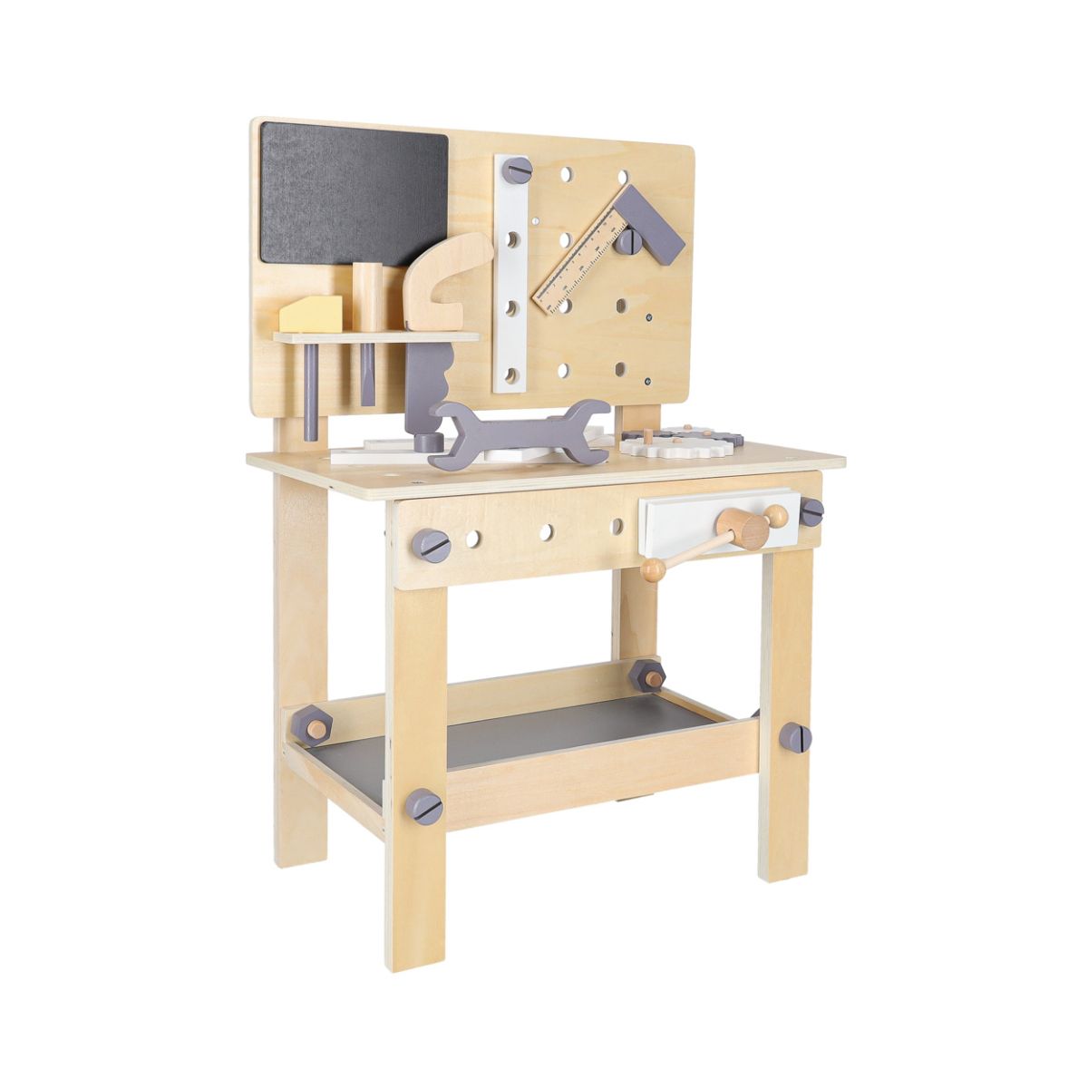 Atelier din lemn cu unelte DIY, pentru copii, 67 cm