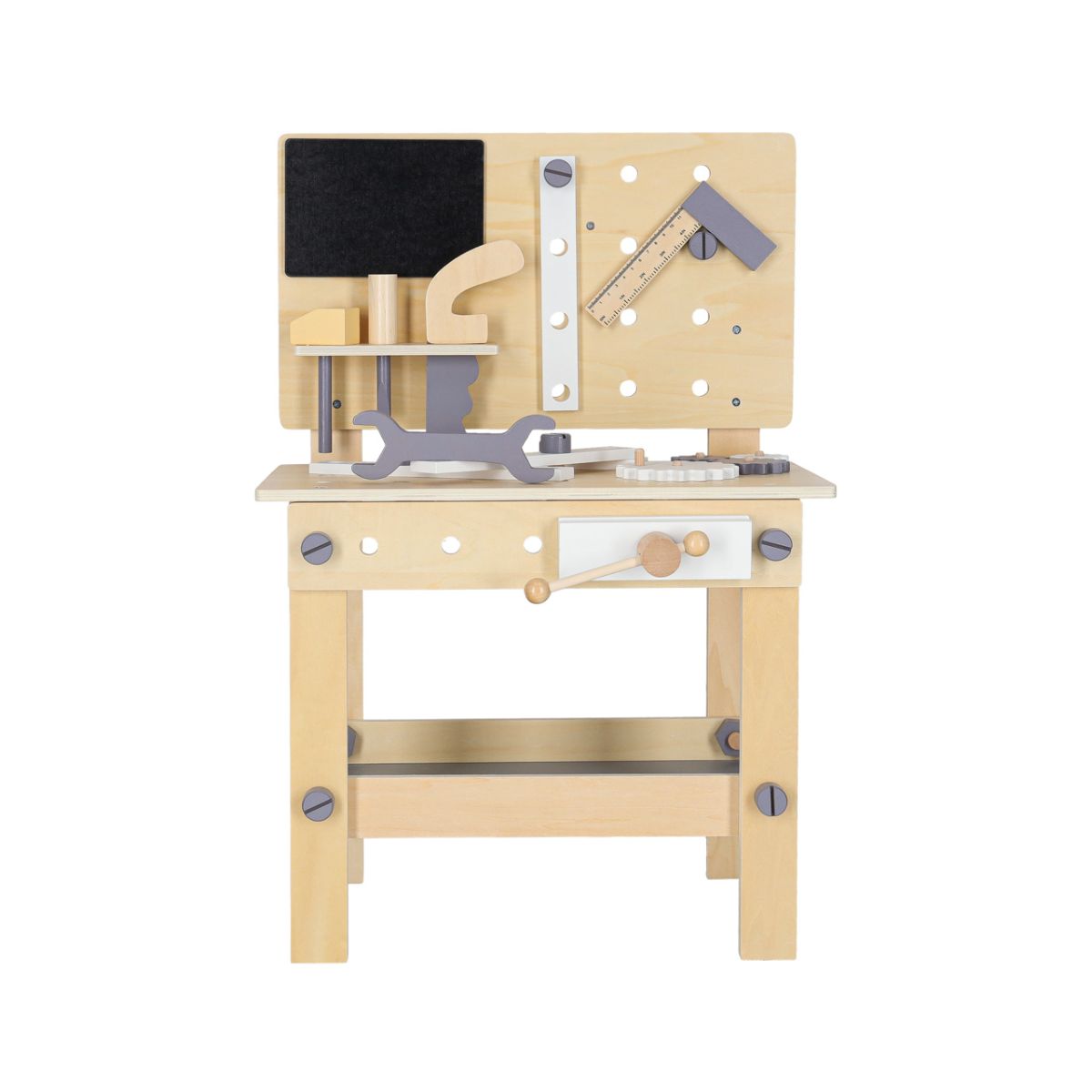 Atelier din lemn cu unelte DIY, pentru copii, 67 cm, 3, hectarul.ro