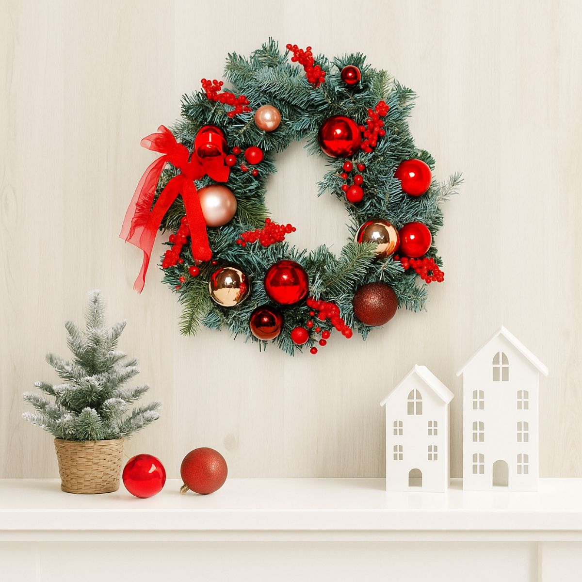 Decoratiune de Craciun, Coronita artificiala (M2), 40 cm diametru, 2, hectarul.ro