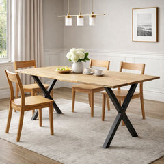 Masa dining / bucatarie, din lemn cu picioare metalice, 180x90x77 cm (M2)