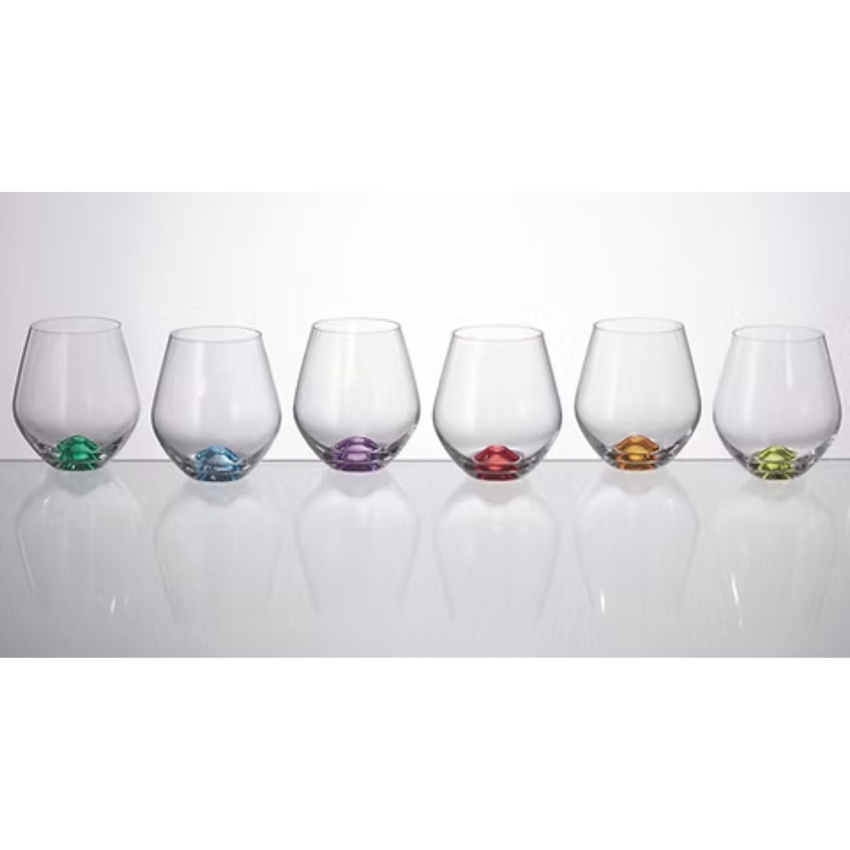 Set de 6 pahare pentru apa, multicolor, din cristal de Bohemia, 500 ml, Tori Color, 2, hectarul.ro