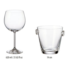 Set cocktail, 1 frapiera + 4 pahare, din cristal de Bohemia, 14 cm + 620 ml, Cool Set