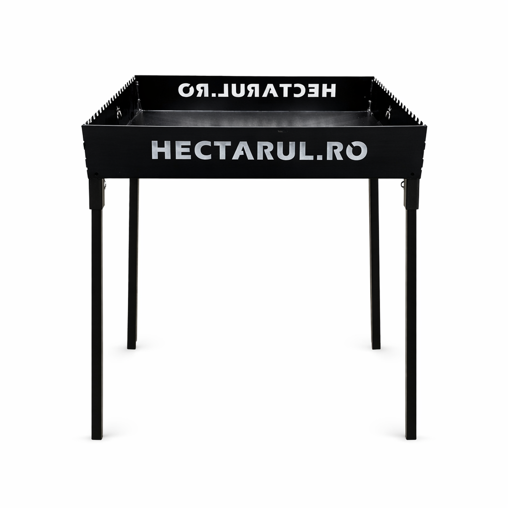Gratar pentru gradina Hectarul , din tabla de 2 mm, tije din otel de 6 mm, picioare detasabile, vopsit electrostatic, model V, 1, hectarul.ro