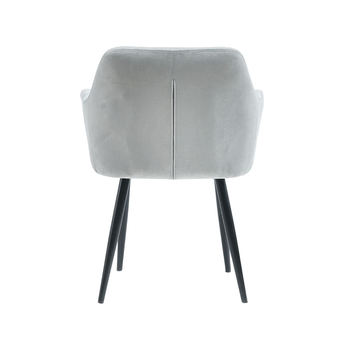 Scaun tip fotoliu living/ dining gri, tapiserie catifea, cadru metalic, fix, 62x58x82, Velvet Old
